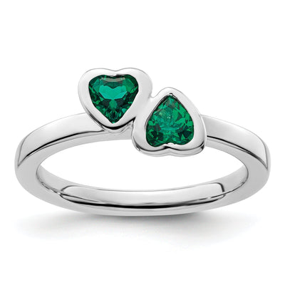 Sterling Silver Stackable Expressions Emerald Ring at $ 48.44 only from Jewelryshopping.com
