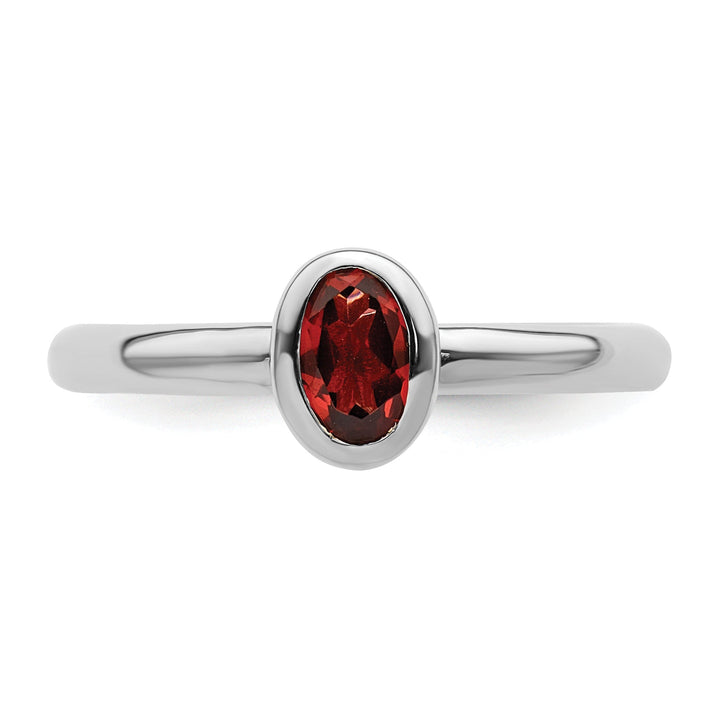 Sterling Silver Stackable Expressions Garnet Ring