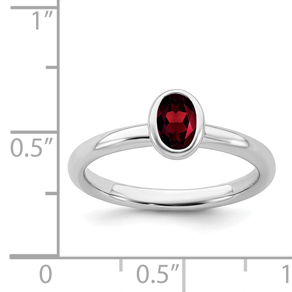 Sterling Silver Stackable Expressions Garnet Ring