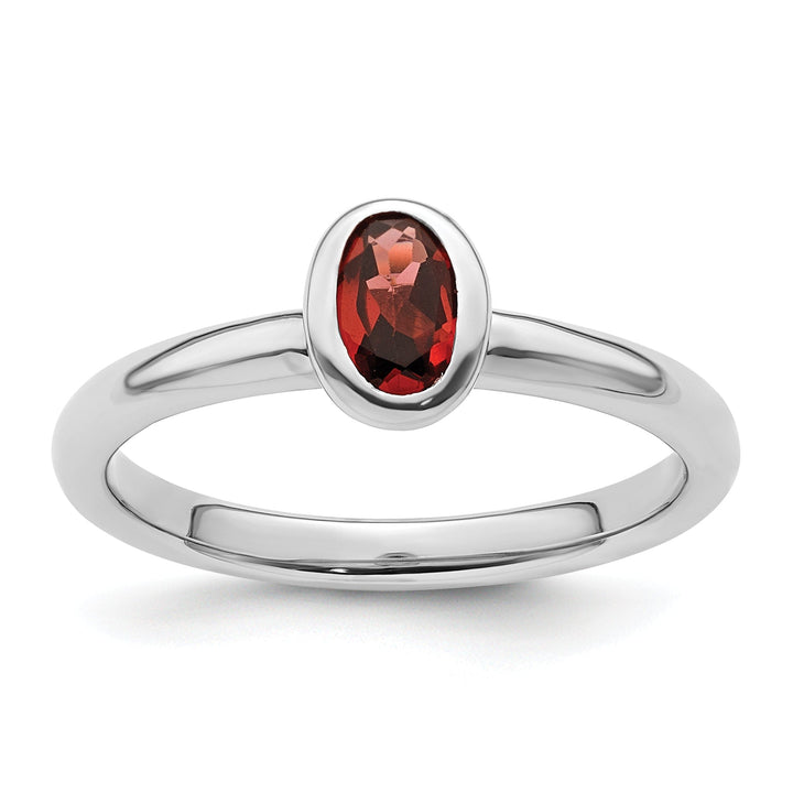 Sterling Silver Stackable Expressions Garnet Ring