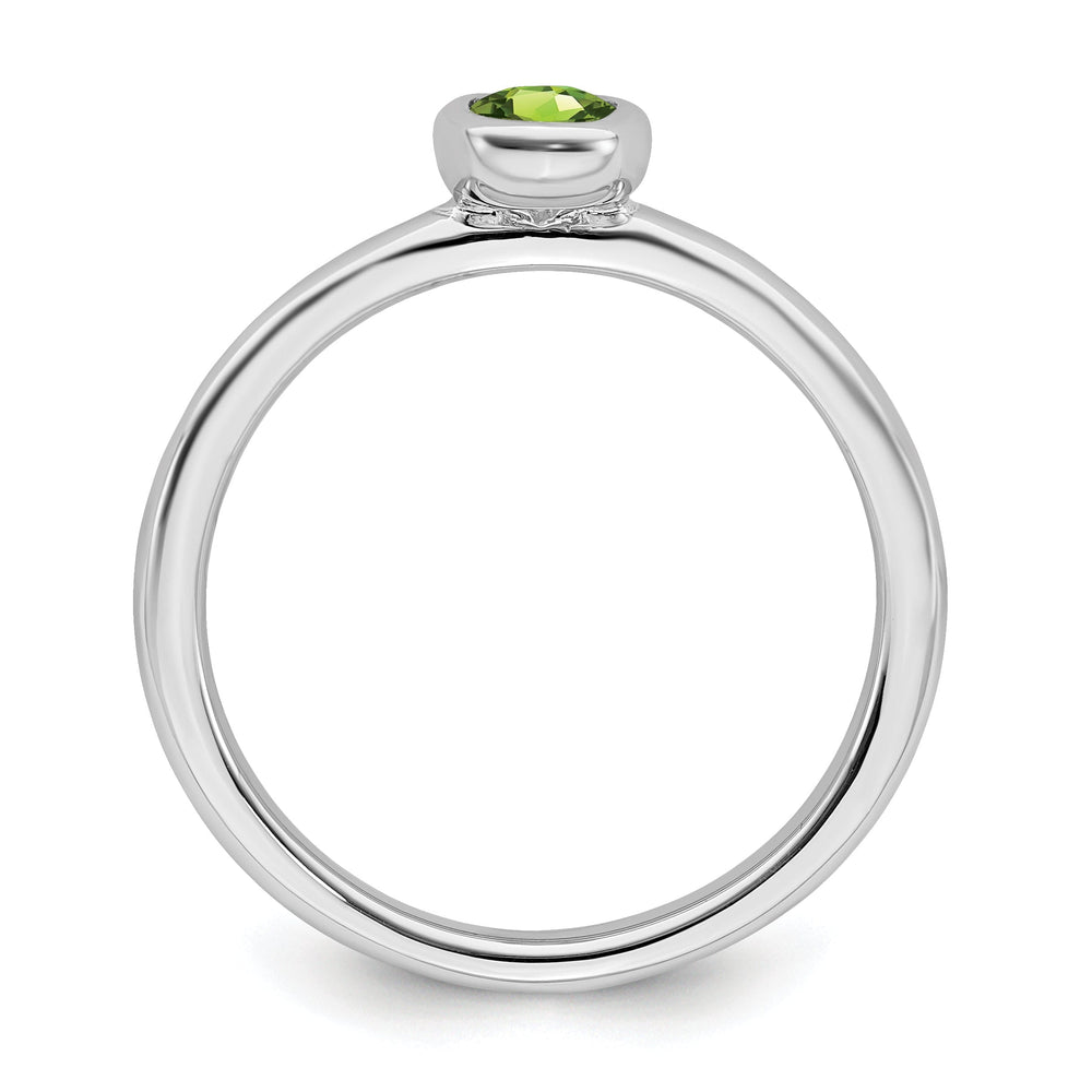 Sterling Silver Oval Peridot Ring