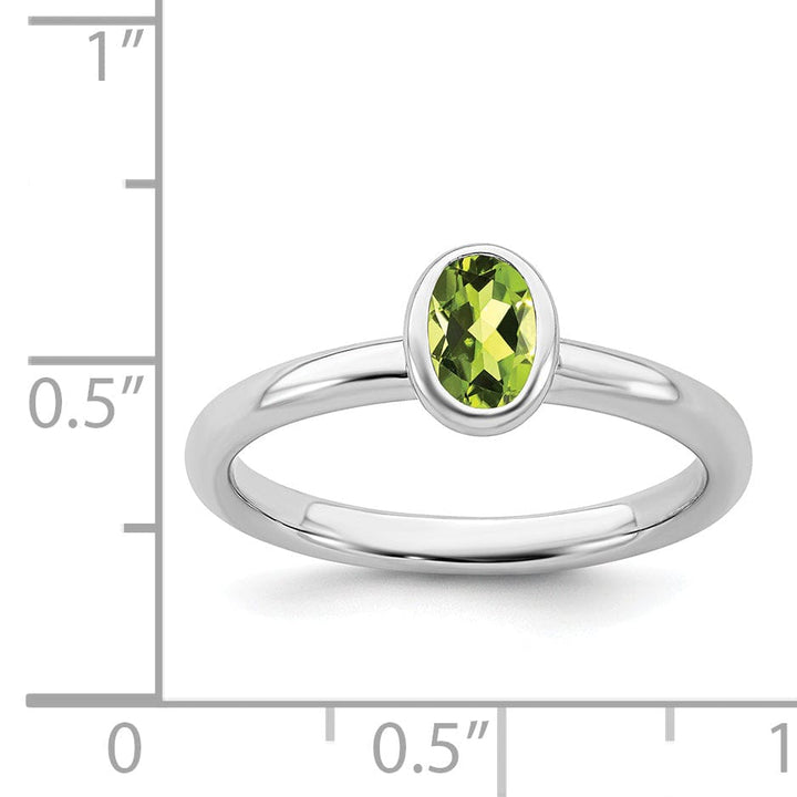 Sterling Silver Oval Peridot Ring