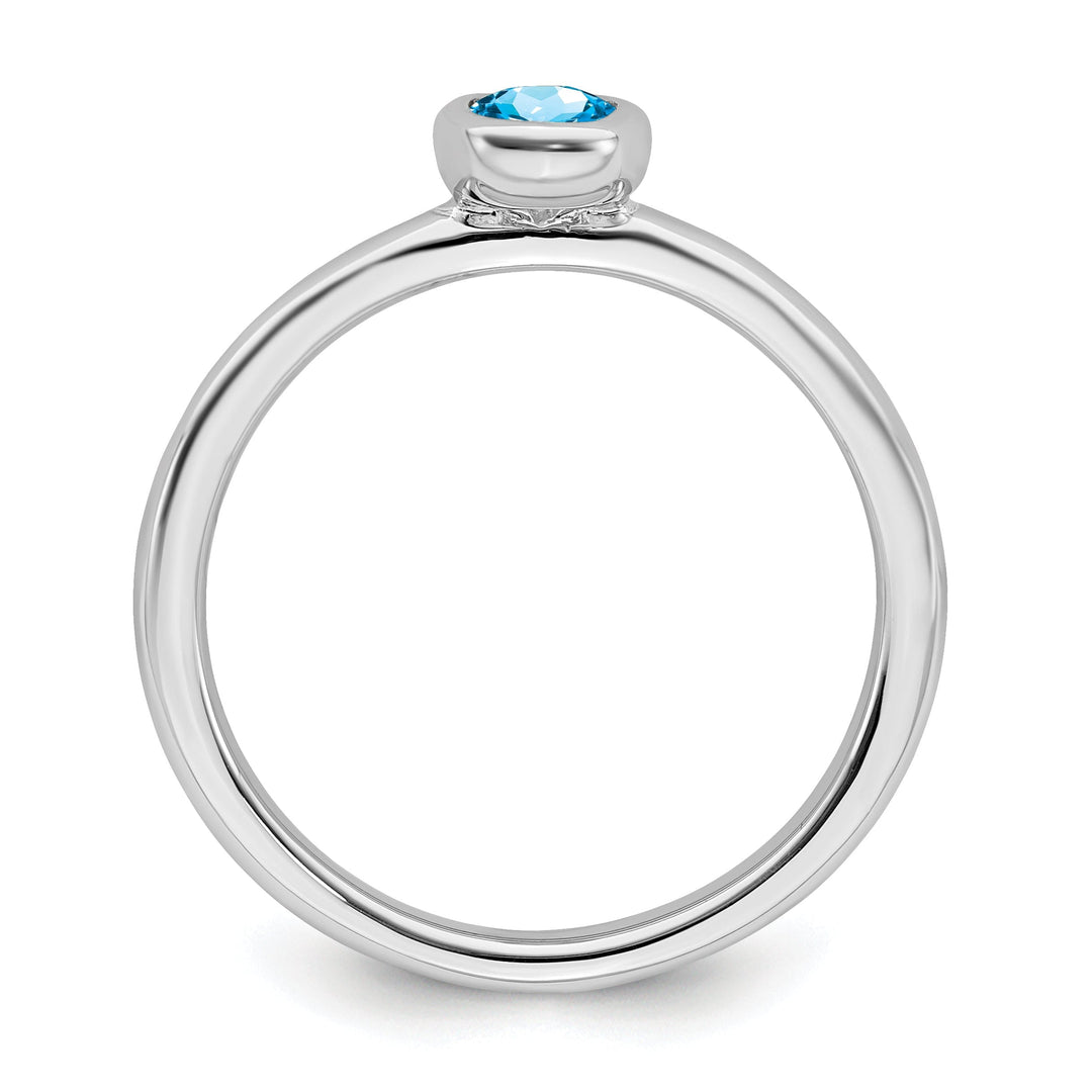 Sterling Silver Oval Blue Topaz Ring