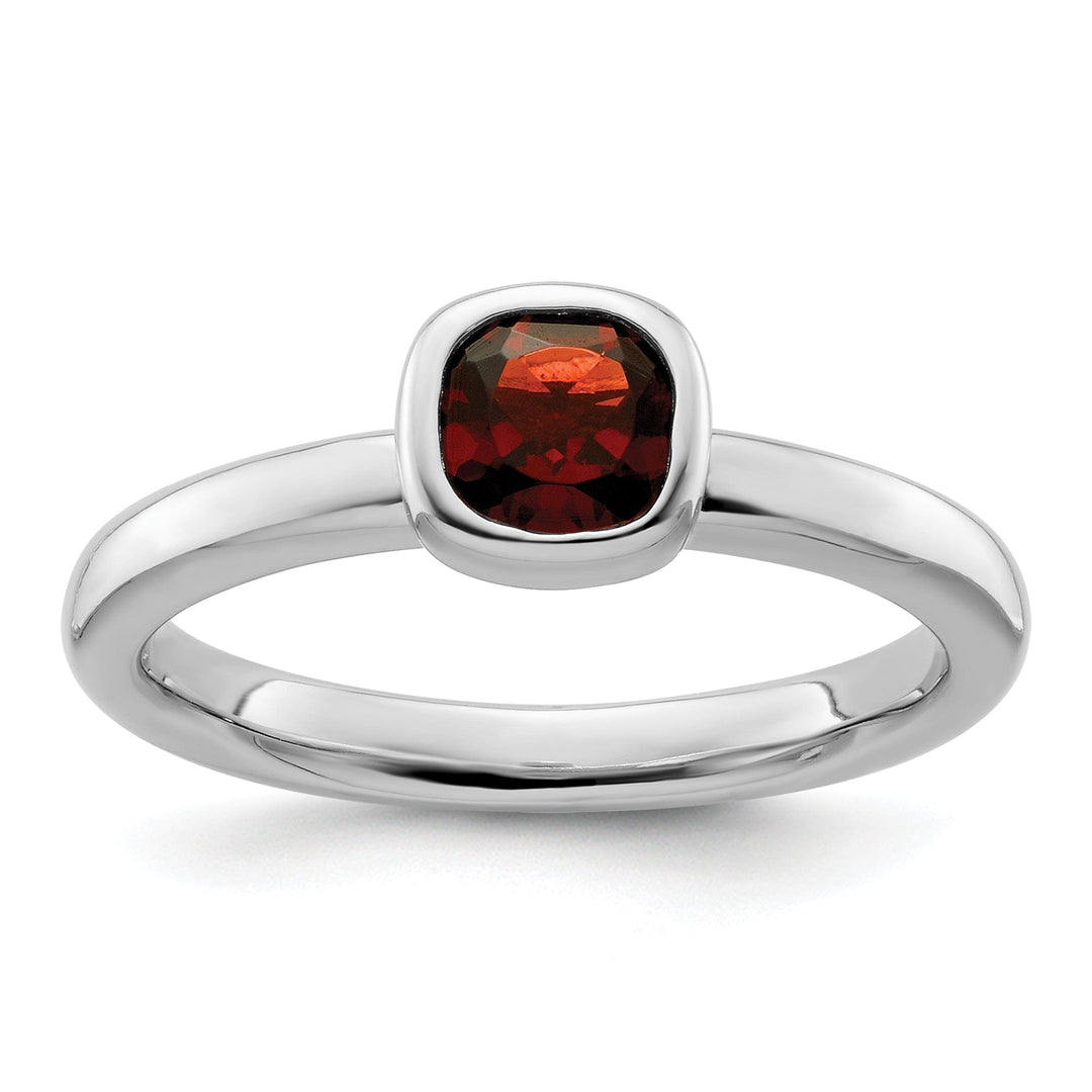 Sterling Silver Stackable Expressions Garnet Ring