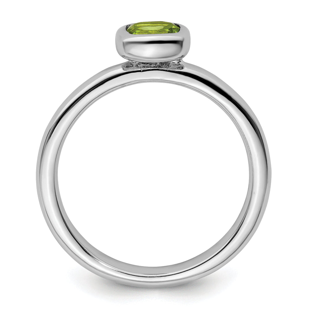 Sterling Silver Cushion Cut Peridot Ring