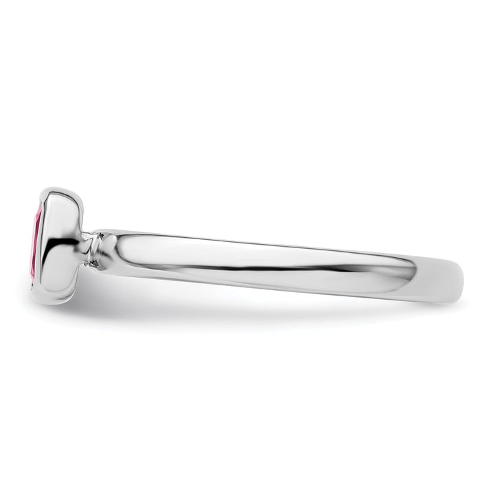 Sterling Silver Cushion Cut Pink Tourmaline Ring