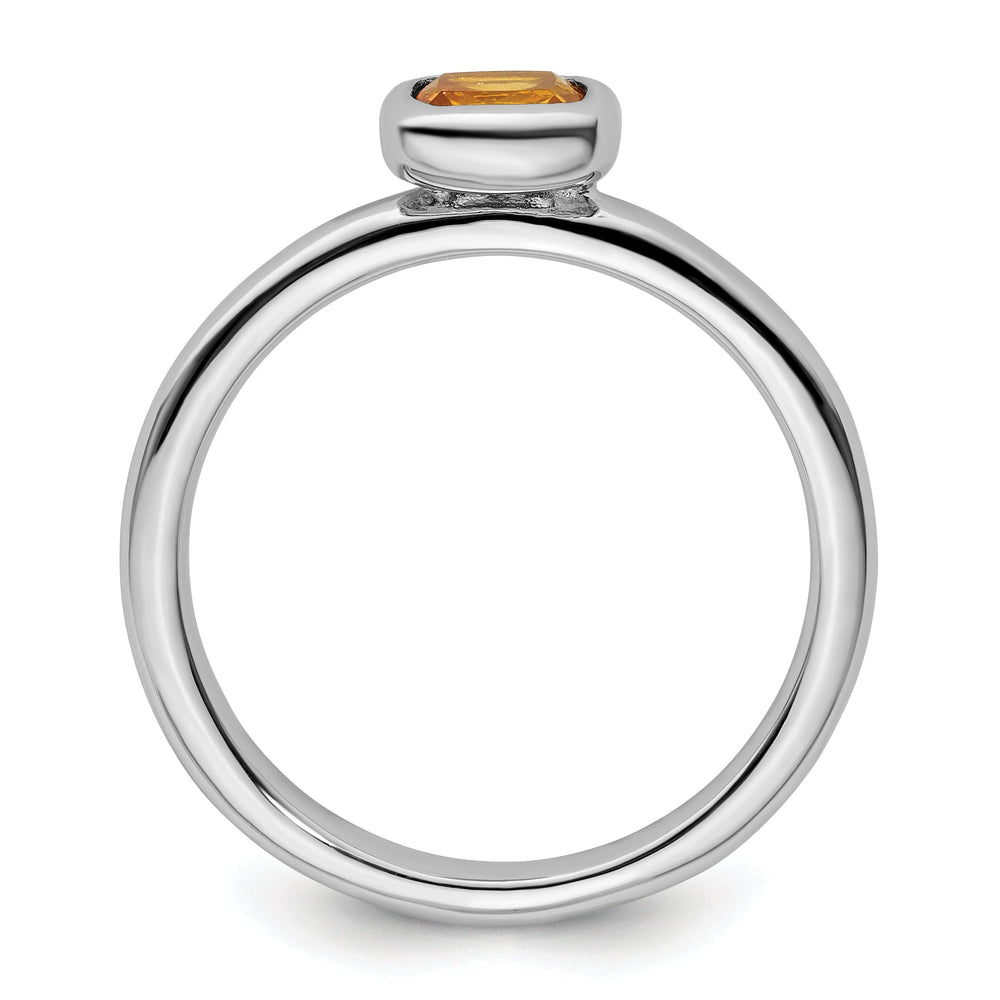 Sterling Silver Cushion Cut Citrine Ring