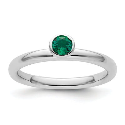 Sterling Silver Stackable Expressions Emerald Ring at $ 33.88 only from Jewelryshopping.com