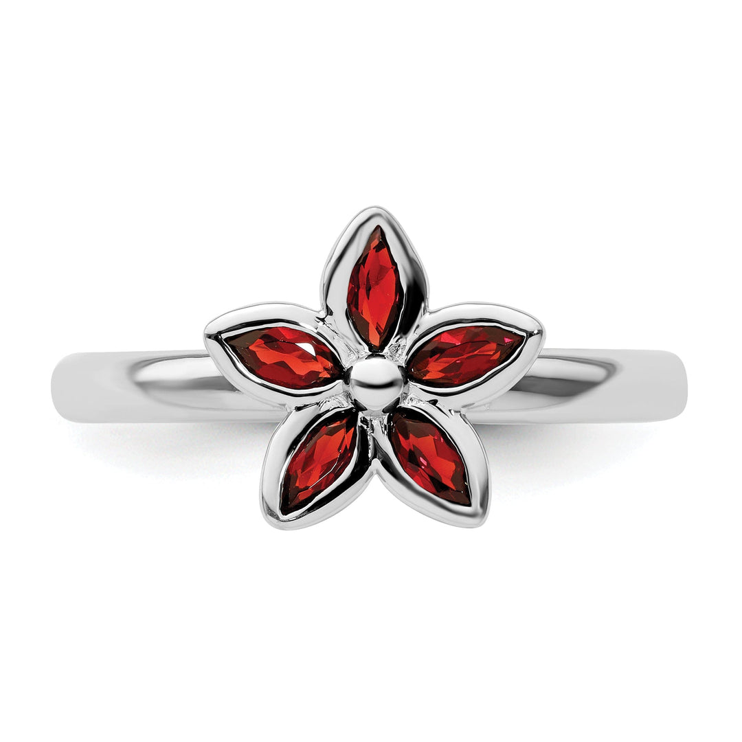 Sterling Silver Stackable Expressions Garnet Ring