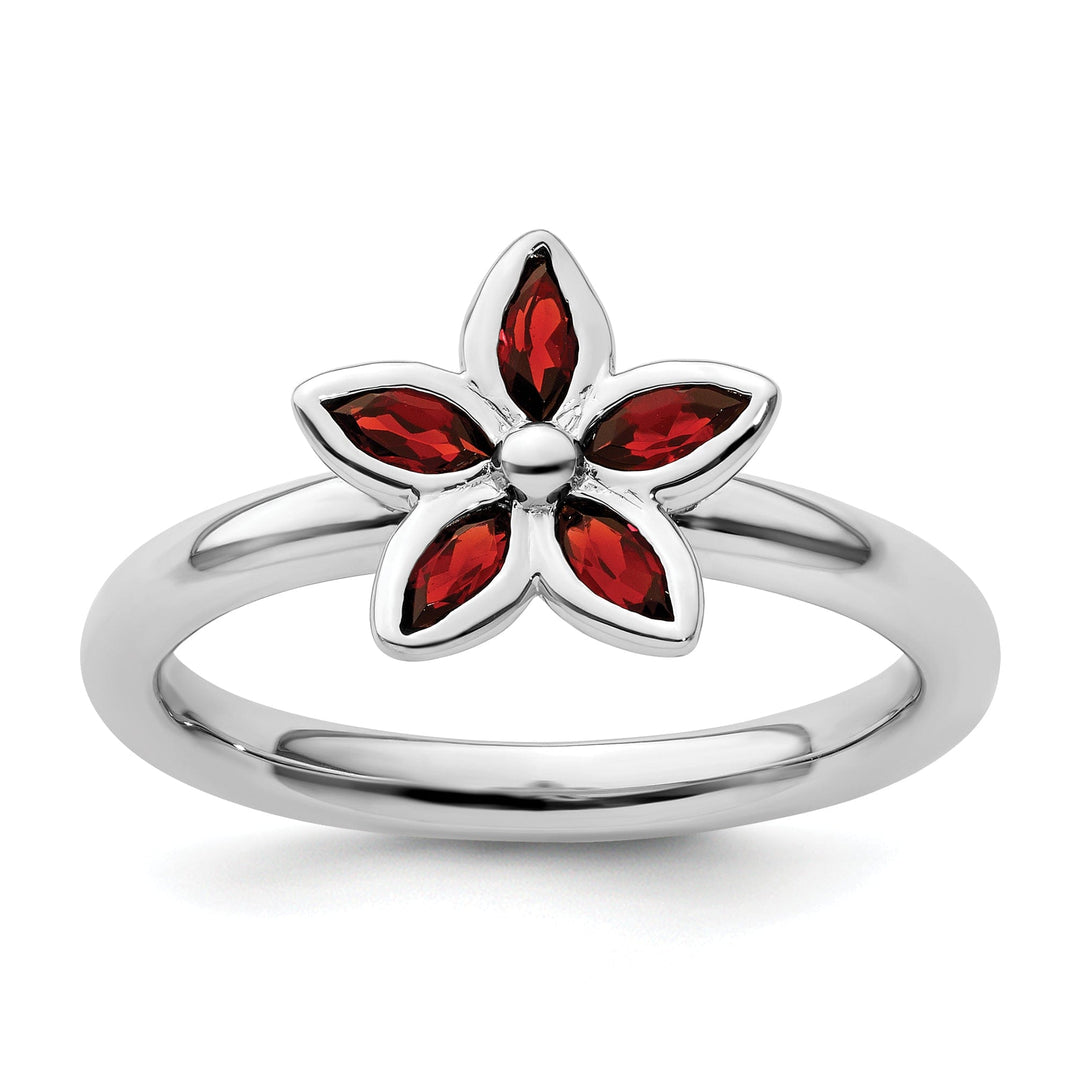 Sterling Silver Stackable Expressions Garnet Ring