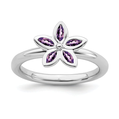 Sterling Silver Stackable Expressions Flower Ring at $ 38.56 only from Jewelryshopping.com