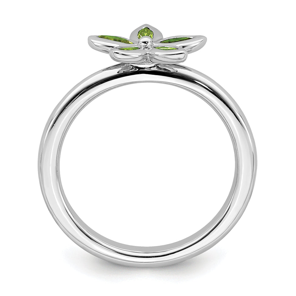 Sterling Silver Peridot Flower Ring