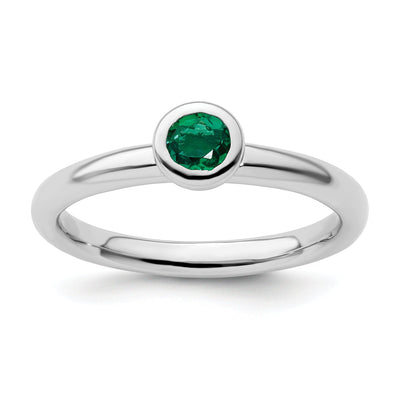 Sterling Silver Stackable Expressions Emerald Ring at $ 34.7 only from Jewelryshopping.com
