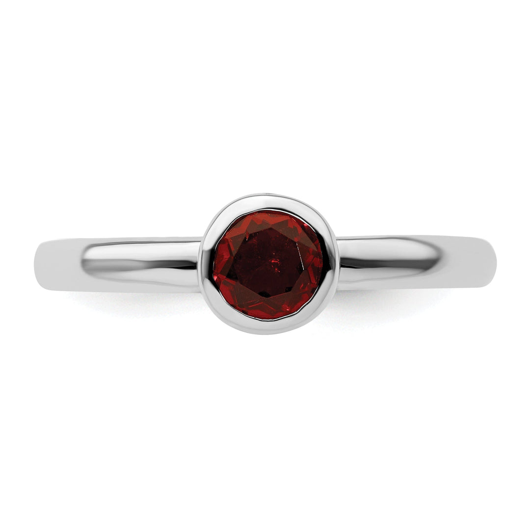 Sterling Silver Stackable Expressions Garnet Ring