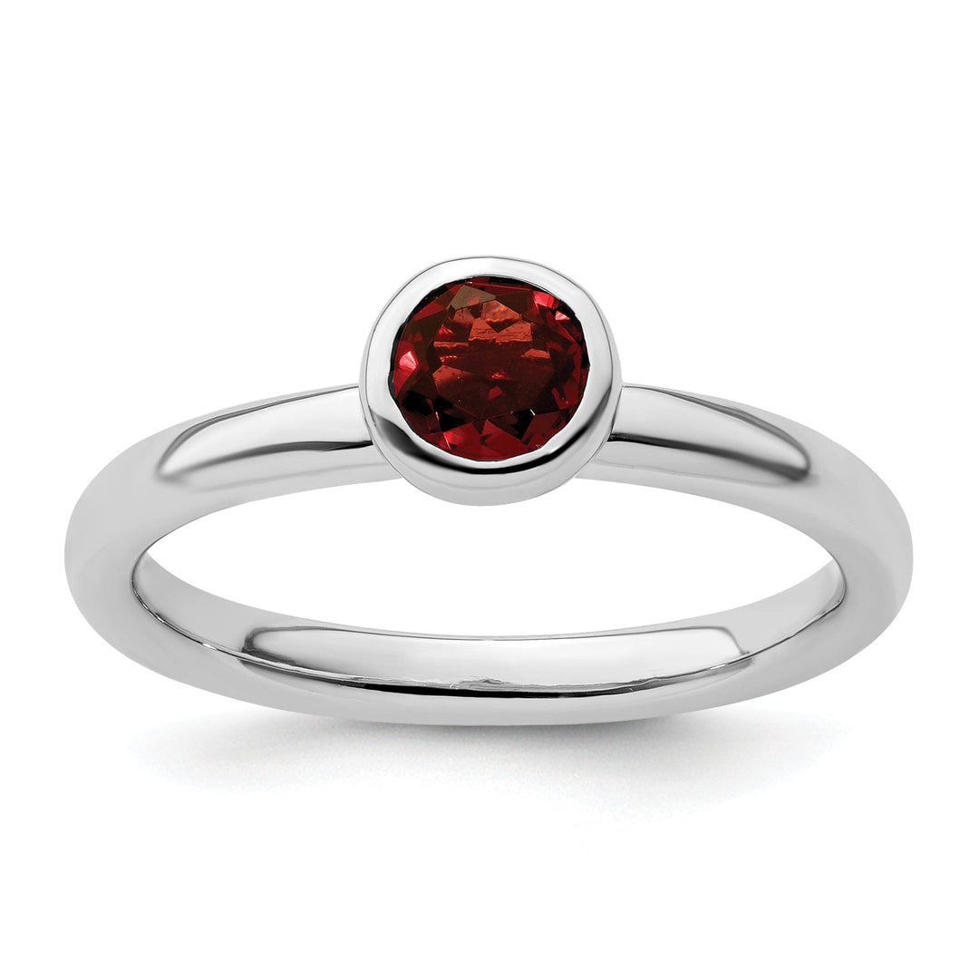 Sterling Silver Stackable Expressions Garnet Ring