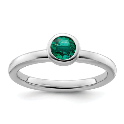 Sterling Silver Stackable Expressions Emerald Ring at $ 46.22 only from Jewelryshopping.com