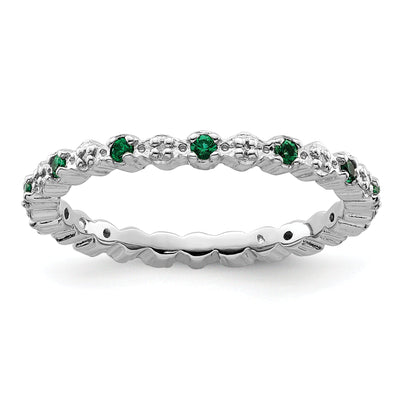Sterling Silver Stackable Expressions Emerald Ring at $ 78.26 only from Jewelryshopping.com