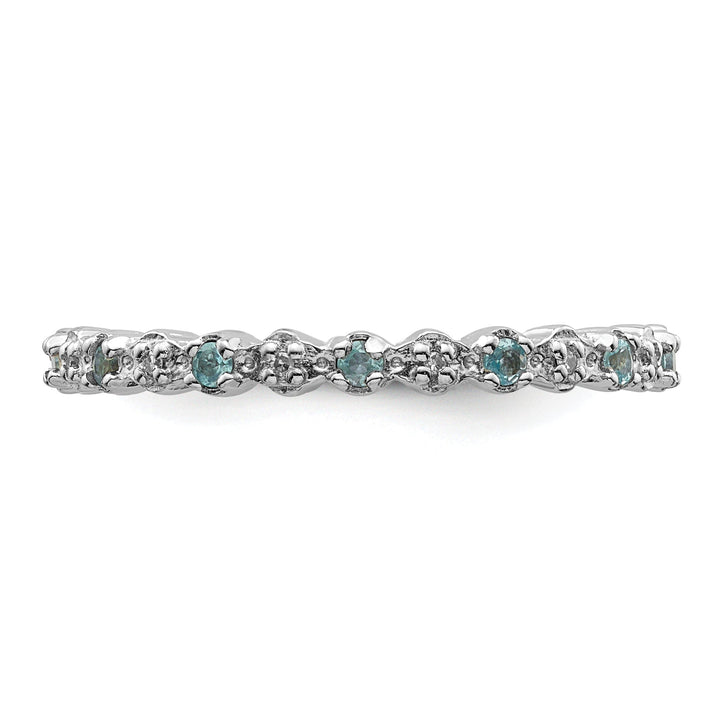 Sterling Silver Blue Topaz Diamond Ring