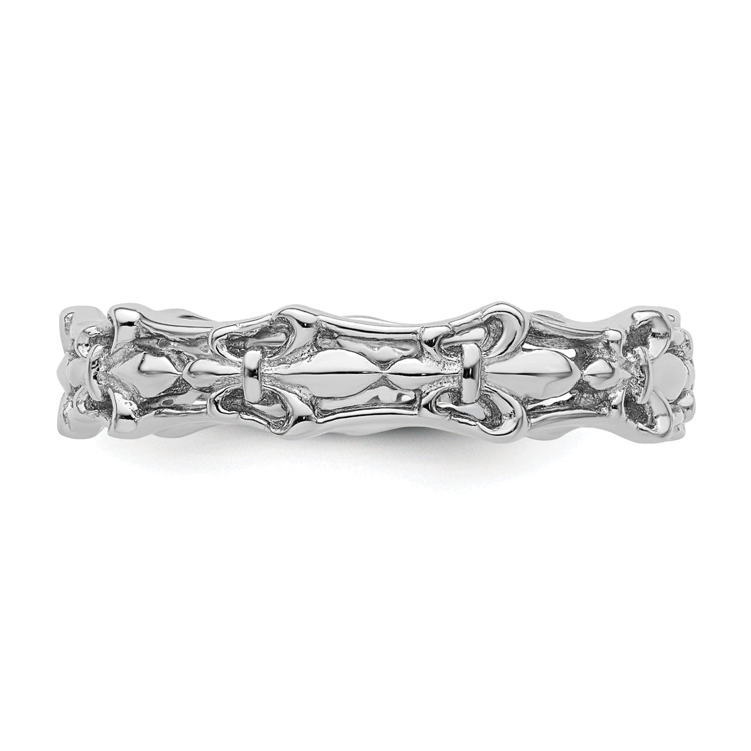 Sterling Silver Fleur De Lis Stackable Ring