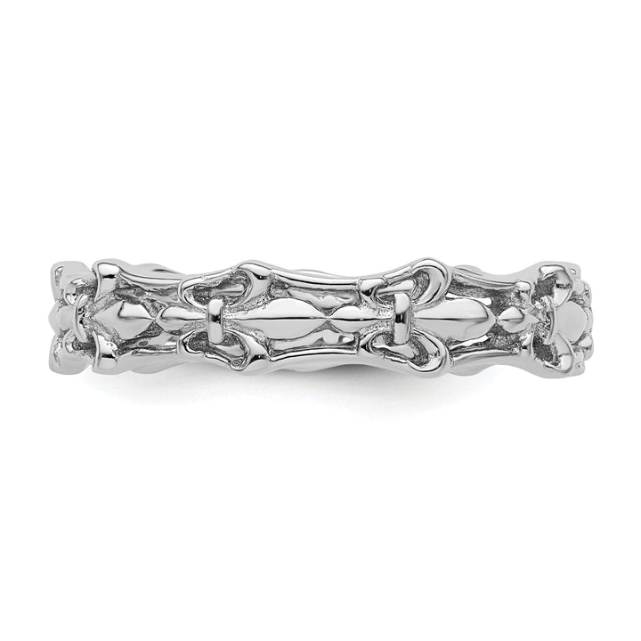 Sterling Silver Fleur De Lis Stackable Ring