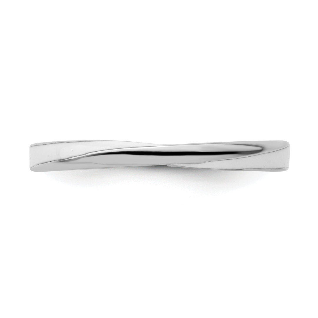 Sterling Silver White Enameled Stackable Ring