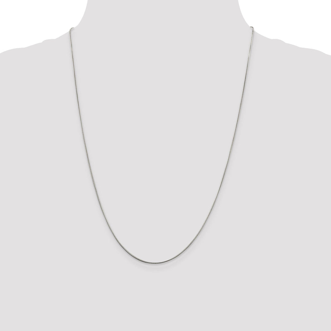 Silver Polish Solid 0.80-mm Round Snake Chain