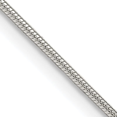 Silver Polish Solid 1.00-mm Round Snake Chain at $ 11.57 only from Jewelryshopping.com