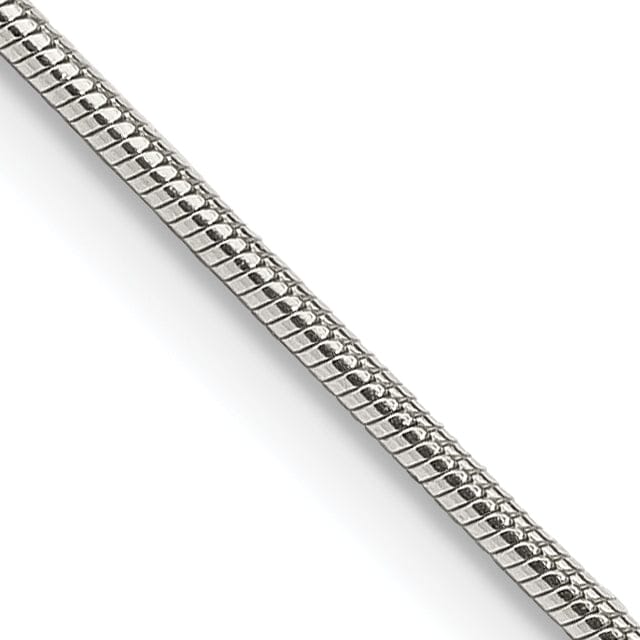 Silver Polished Solid 1.20-mm Round Snake Chain