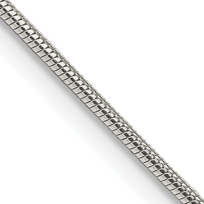 Silver Polished Solid 1.20-mm Round Snake Chain at $ 10.73 only from Jewelryshopping.com
