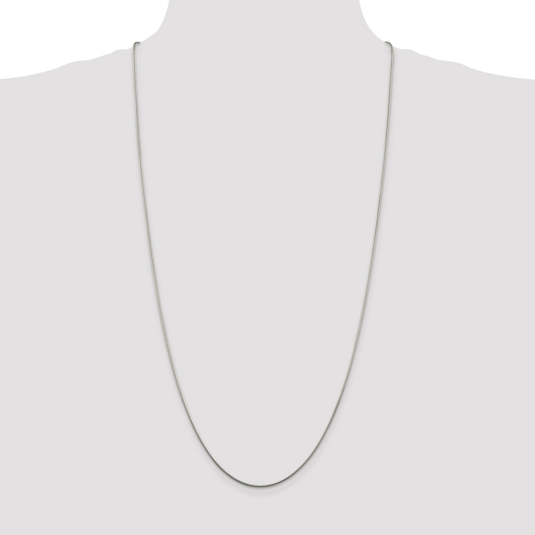 Silver Polish Solid 1.25-mm Round Snake Chain