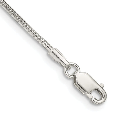 Silver Polish Solid 1.25-mm Round Snake Chain at $ 13.25 only from Jewelryshopping.com