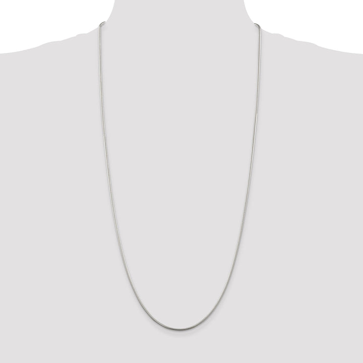 Silver Polish Solid 1.75-mm Round Snake Chain