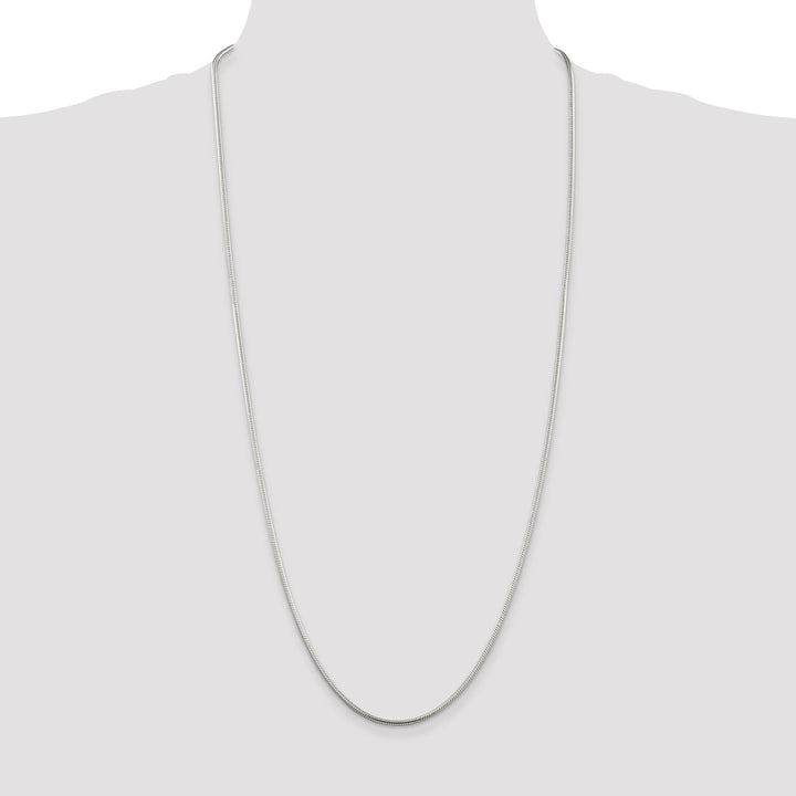 Silver Polish Solid 2.00-mm Round Snake Chain