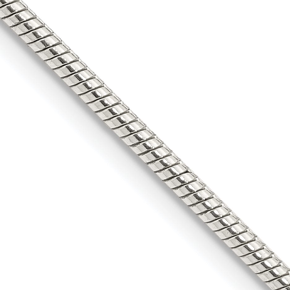 Silver Polish Solid 2.00-mm Round Snake Chain