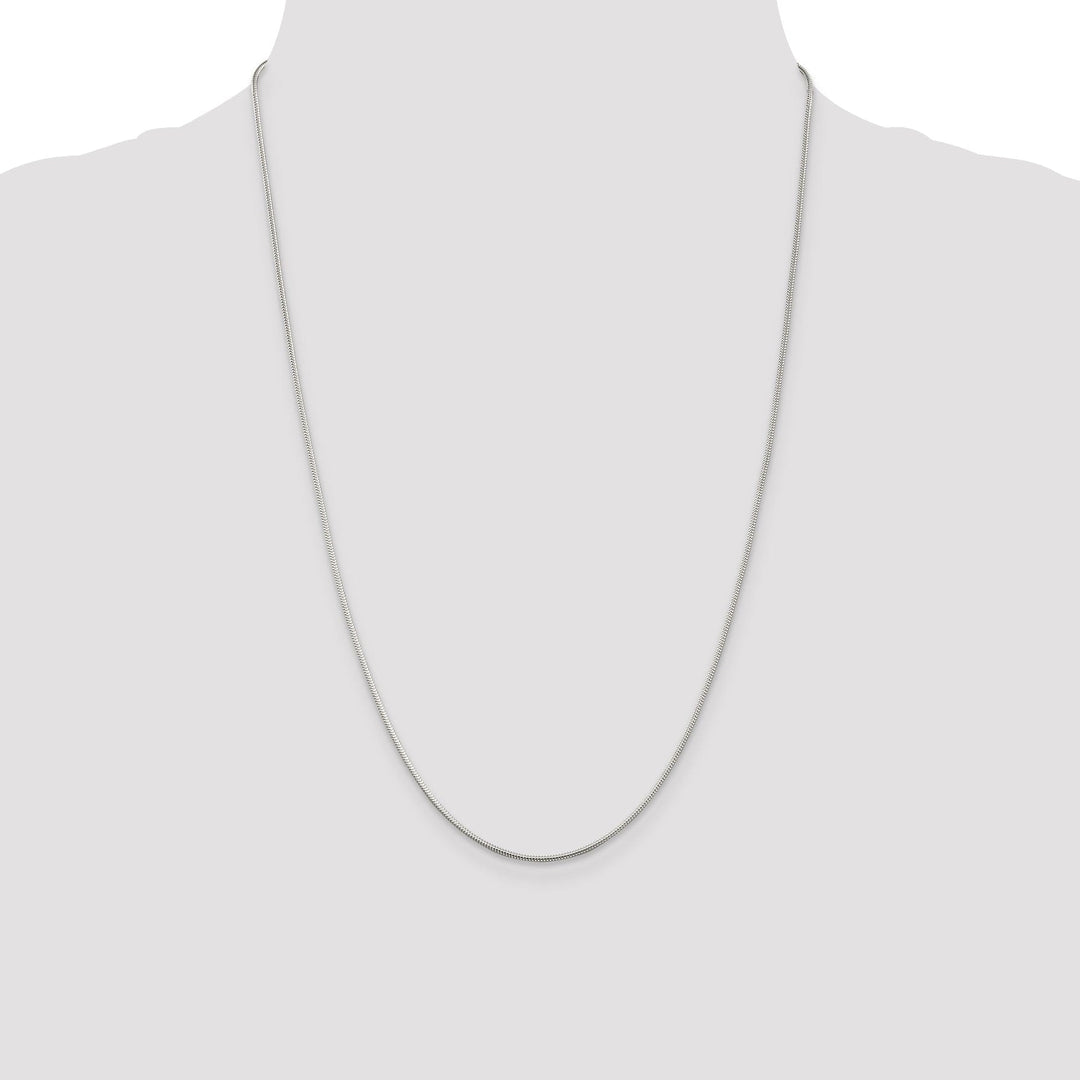 Silver Polished 1.20-mm Round Snake Chain