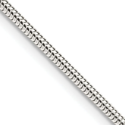 Silver Polished 2.00-mm Round Snake Chain at $ 16.21 only from Jewelryshopping.com