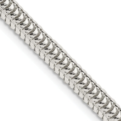 Silver Polished 5.00-mm Round Snake Chain at $ 136.23 only from Jewelryshopping.com