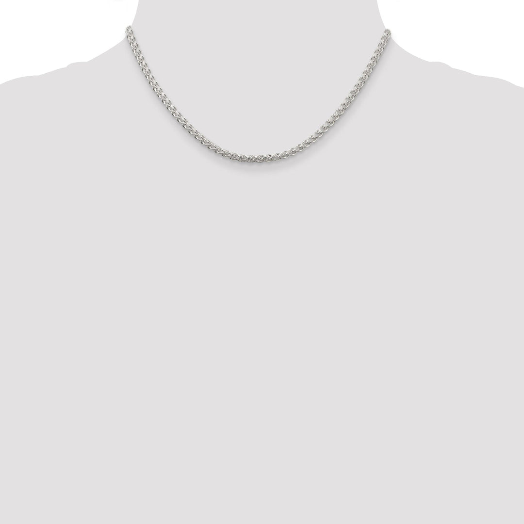 Silver Polished 3.00-mm Solid Round Spiga Chain