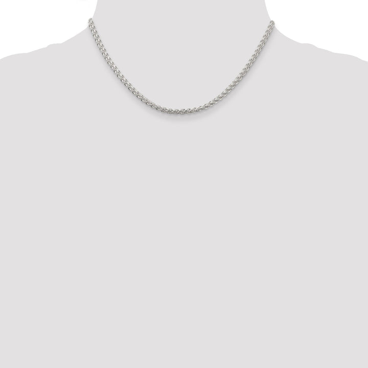 Silver Polished 3.00-mm Solid Round Spiga Chain