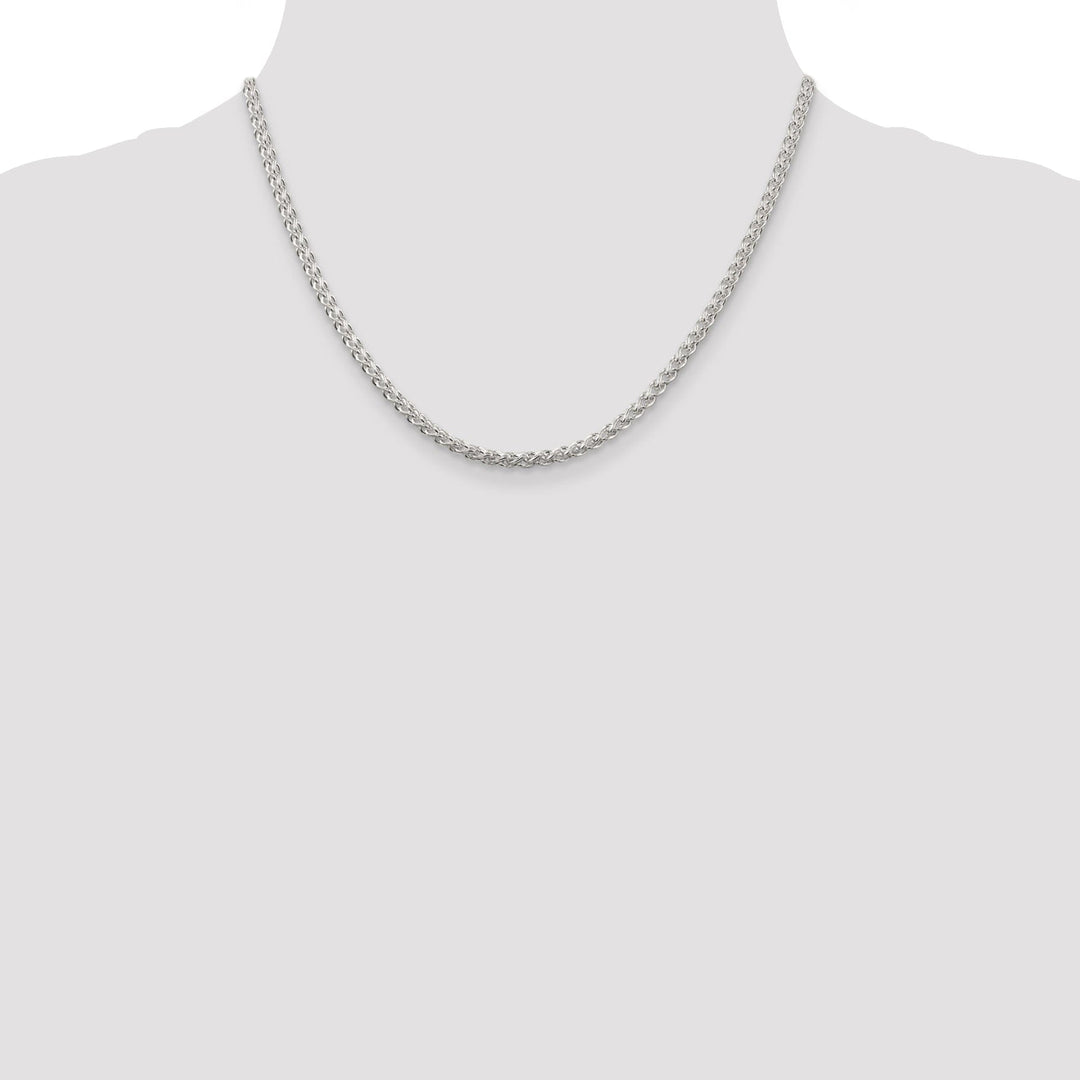 Silver Polished 3.00-mm Solid Round Spiga Chain