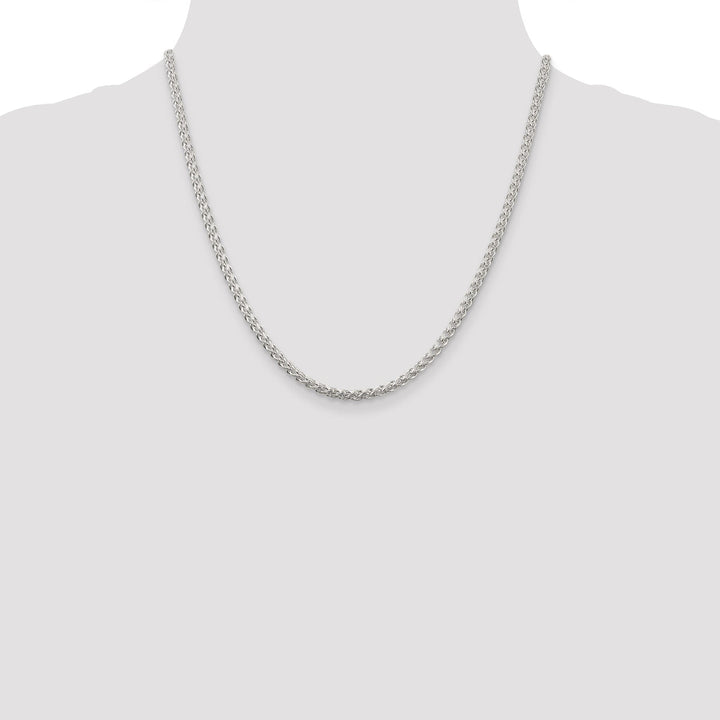 Silver Polished 3.00-mm Solid Round Spiga Chain