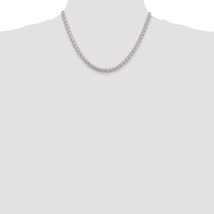 Silver Polished 5.00-mm Solid Round Spiga Chain