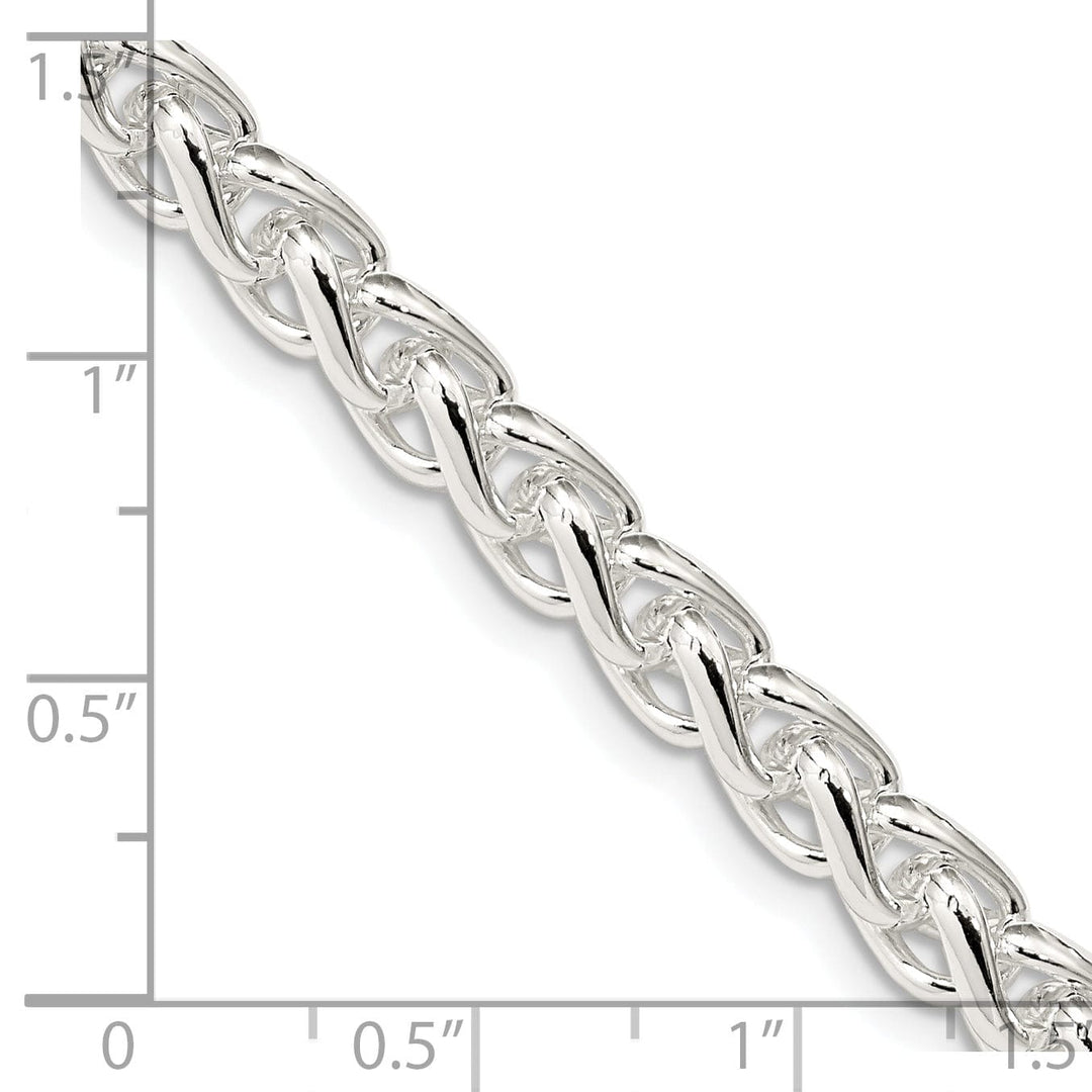 Silver Polished 6.00-mm Solid Round Spiga Chain