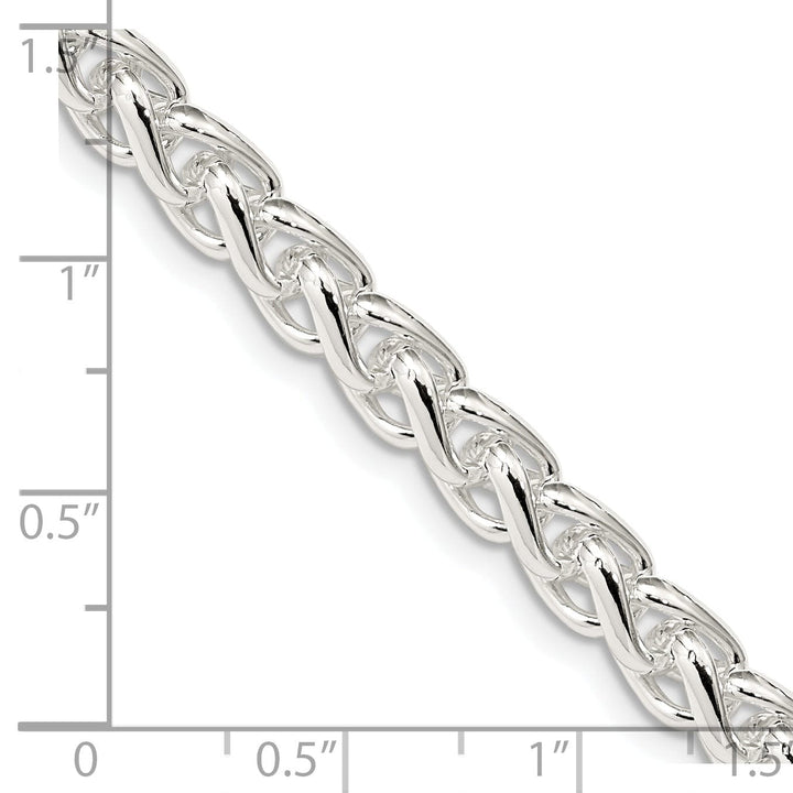 Silver Polished 6.00-mm Solid Round Spiga Chain