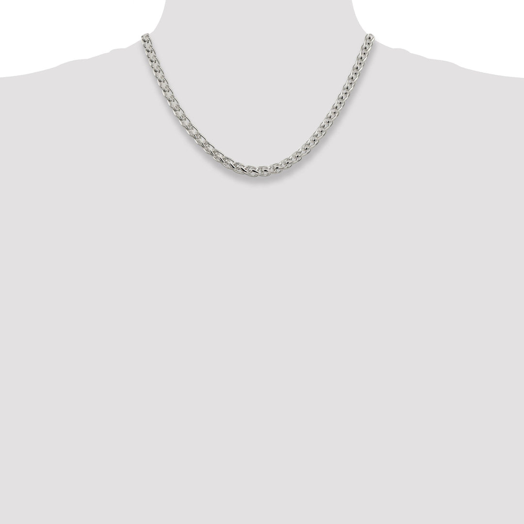 Silver Polished 6.00-mm Solid Round Spiga Chain