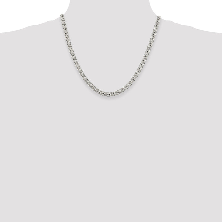 Silver Polished 6.00-mm Solid Round Spiga Chain