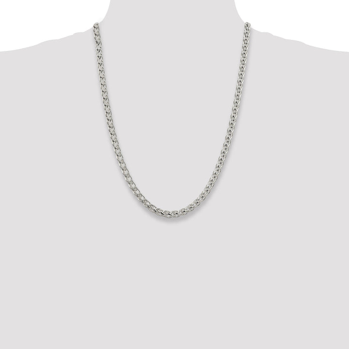 Silver Polished 6.00-mm Solid Round Spiga Chain