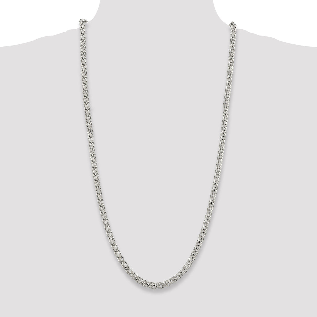 Silver Polished 6.00-mm Solid Round Spiga Chain