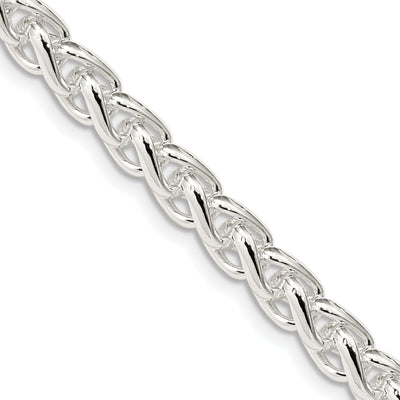 Silver Polished 6.00-mm Solid Round Spiga Chain