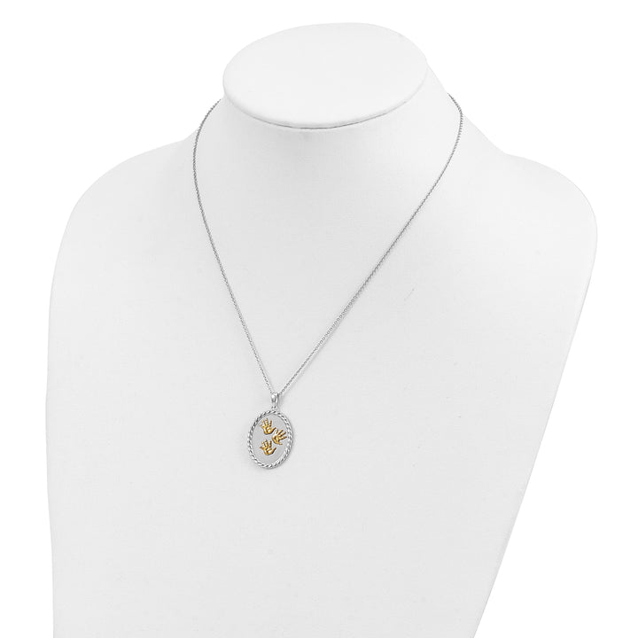 Sterling Silver Hand Prints Necklace